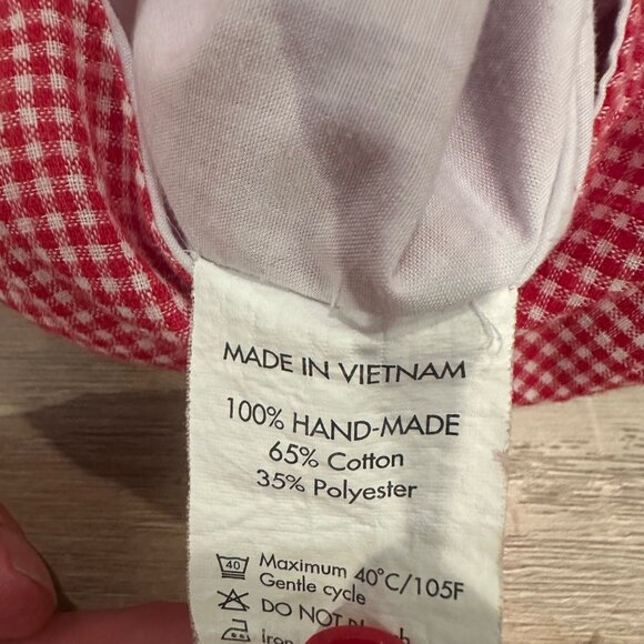 Vintage-Inspired Toddler Boys Red Gingham Checked Romper Sz 2 Hand-Smocked Ships - Picture 5 of 6